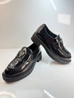 Women’s Black Leather Chunky Loafers  – EU 36 / US 6